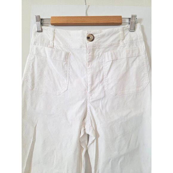 Anthropologie Maeve The Collette White Wide leg Crop Pants 26 - Picture 5 of 7